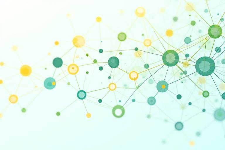 Abstract illustration representing connected learning modules.